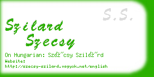 szilard szecsy business card